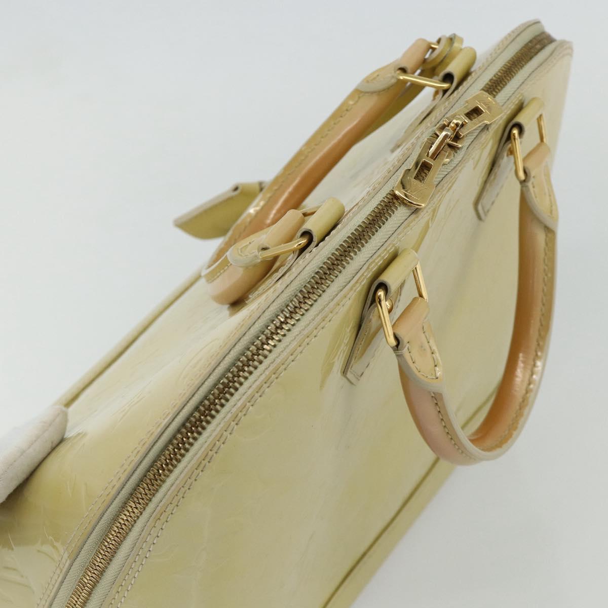 LOUIS VUITTON Monogram Vernis Alma PM Hand Bag 2way Beige M90170 LV Auth 177260