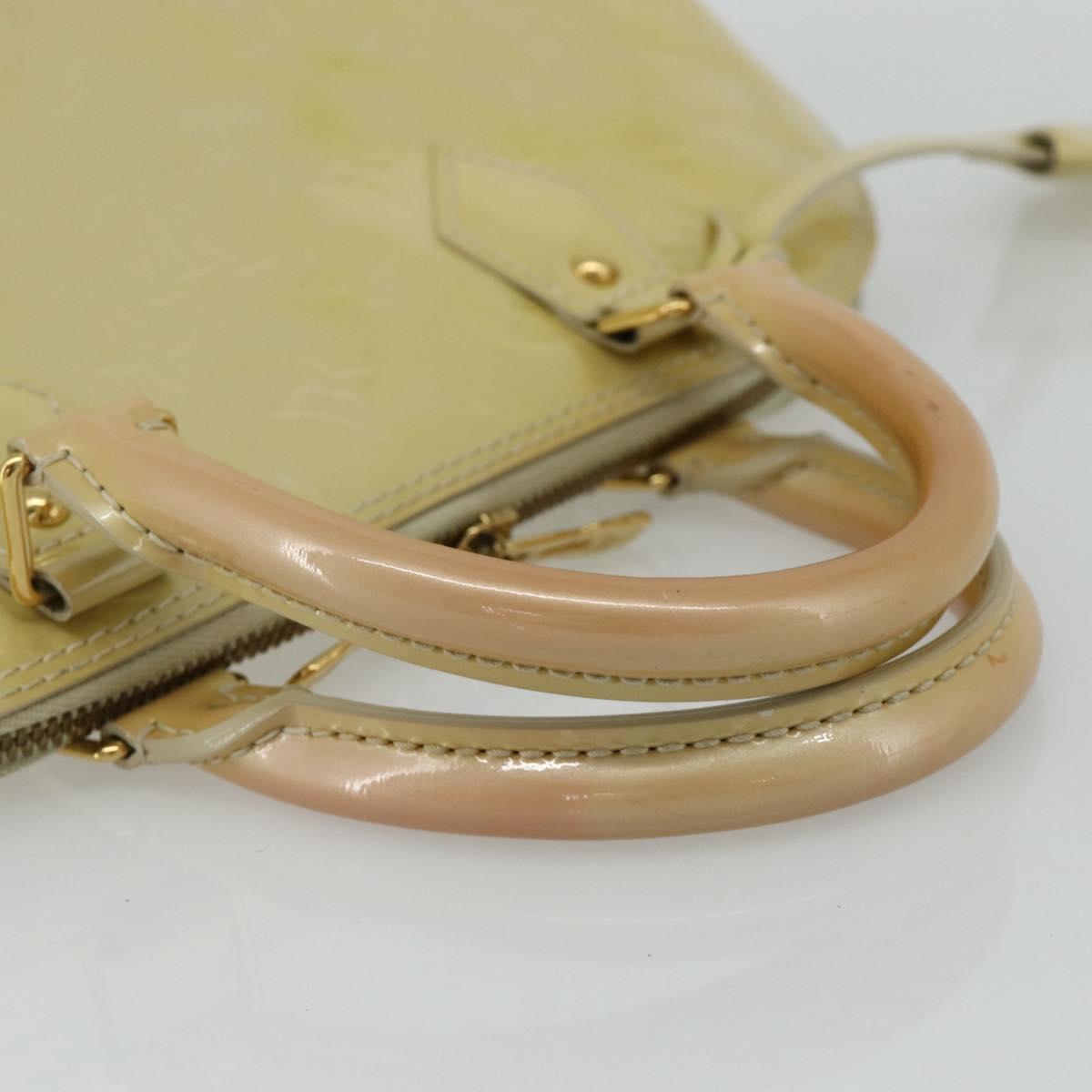 LOUIS VUITTON Monogram Vernis Alma PM Hand Bag 2way Beige M90170 LV Auth 177260