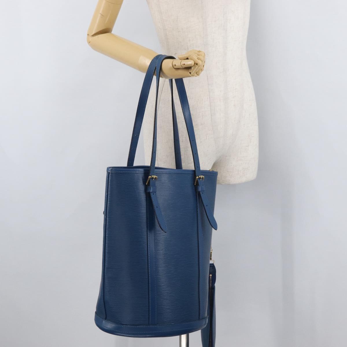 LOUIS VUITTON Epi Bucket GM Shoulder Bag SPO Blue LV Auth 177263