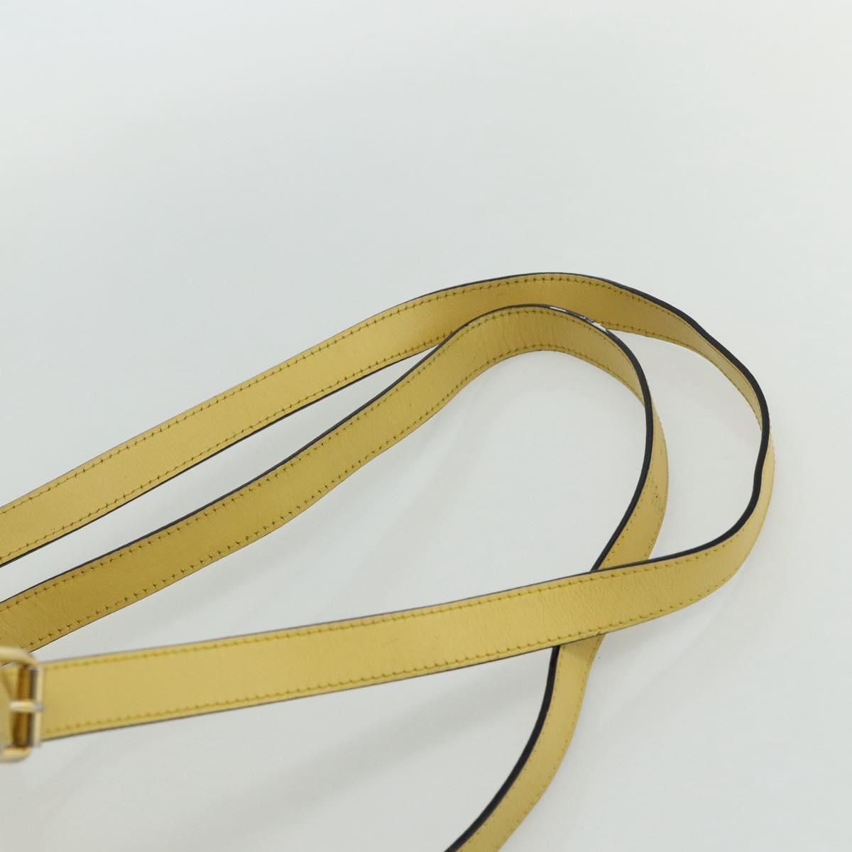 CELINE Backpack Leather Yellow Gold Auth 177264