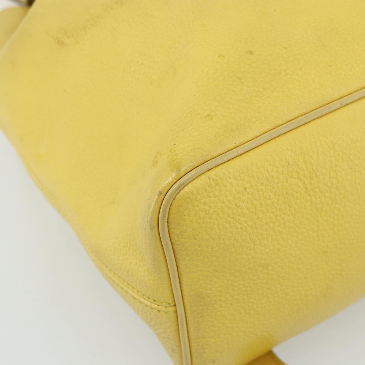 CELINE Backpack Leather Yellow Gold Auth 177264