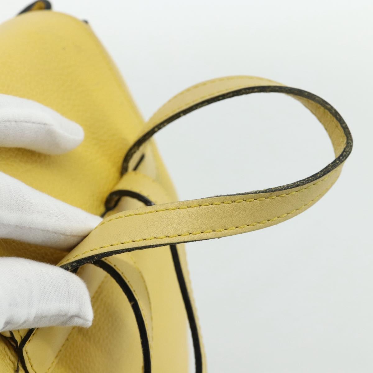 CELINE Backpack Leather Yellow Gold Auth 177264