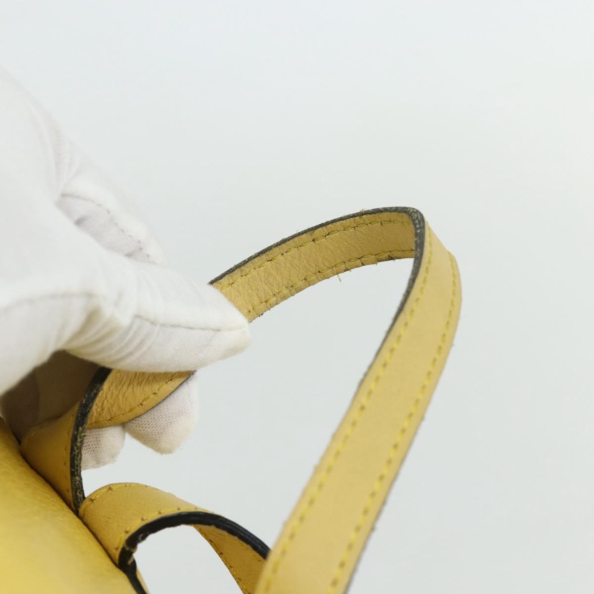 CELINE Backpack Leather Yellow Gold Auth 177264