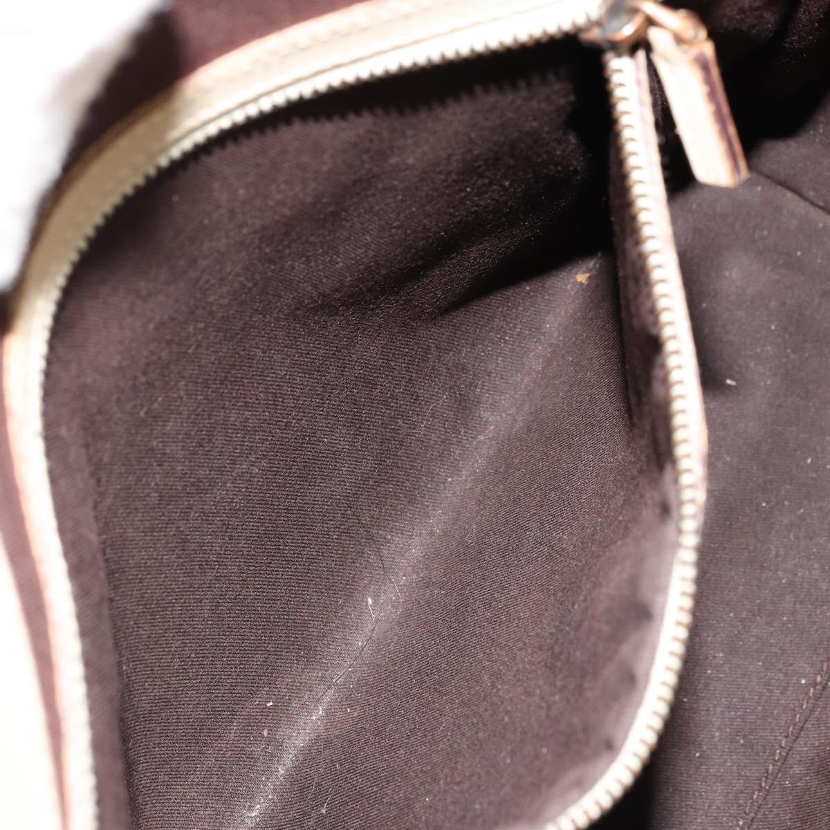 GUCCI GG Canvas Hand Bag Leather Beige Gold 120895 Auth 177265