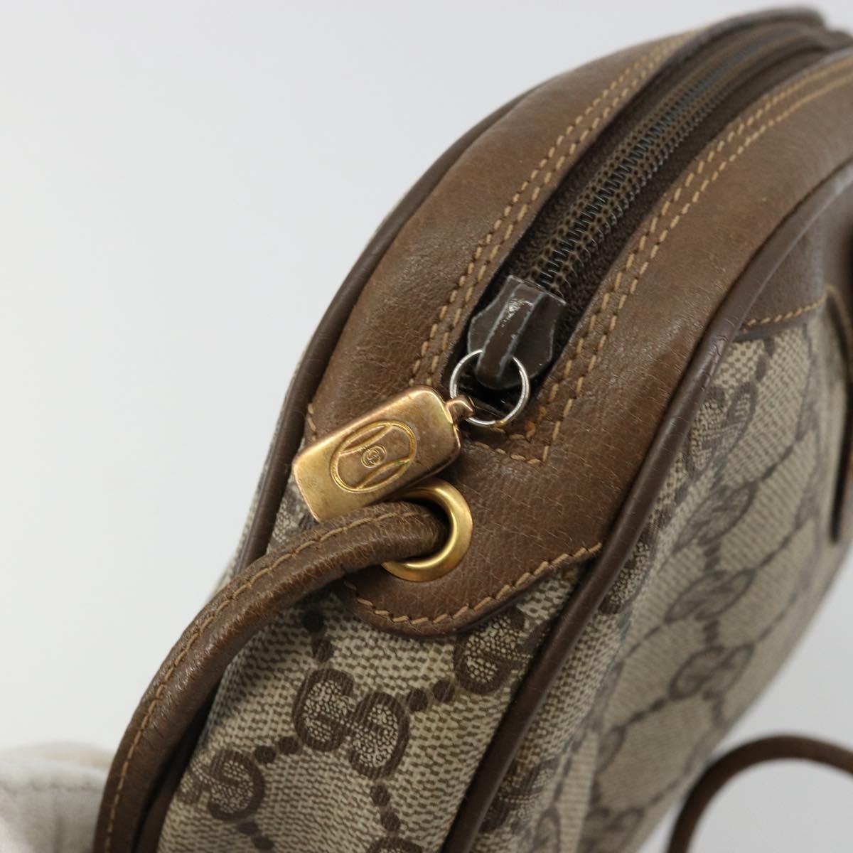 GUCCI GG Supreme Web Sherry Line Bag PVC Beige Gold 89 02 066 Auth 177279