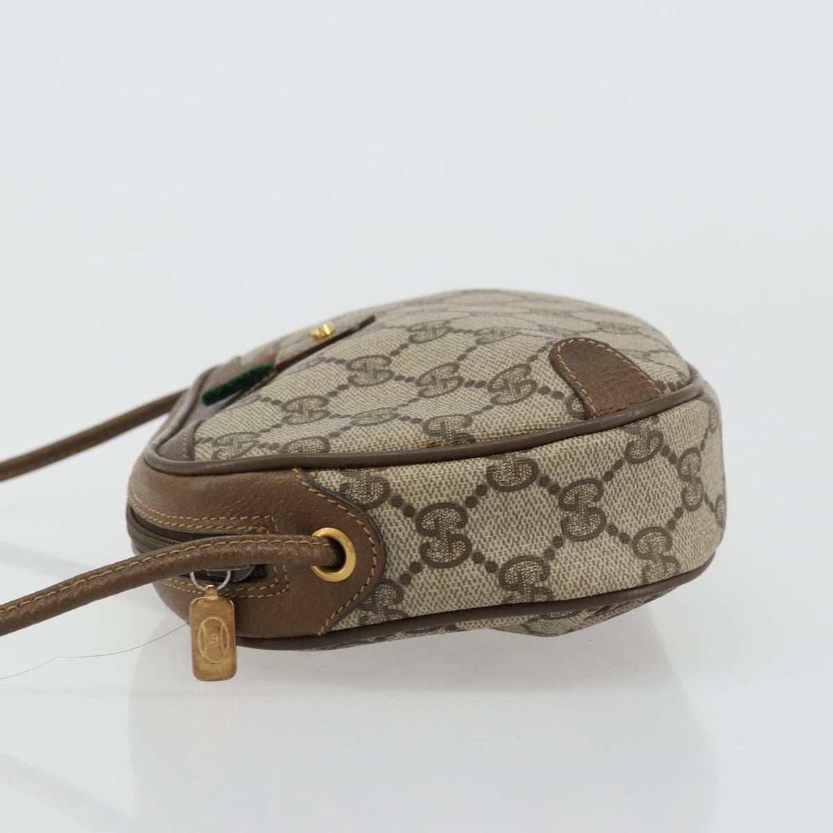 GUCCI GG Supreme Web Sherry Line Bag PVC Beige Gold 89 02 066 Auth 177279