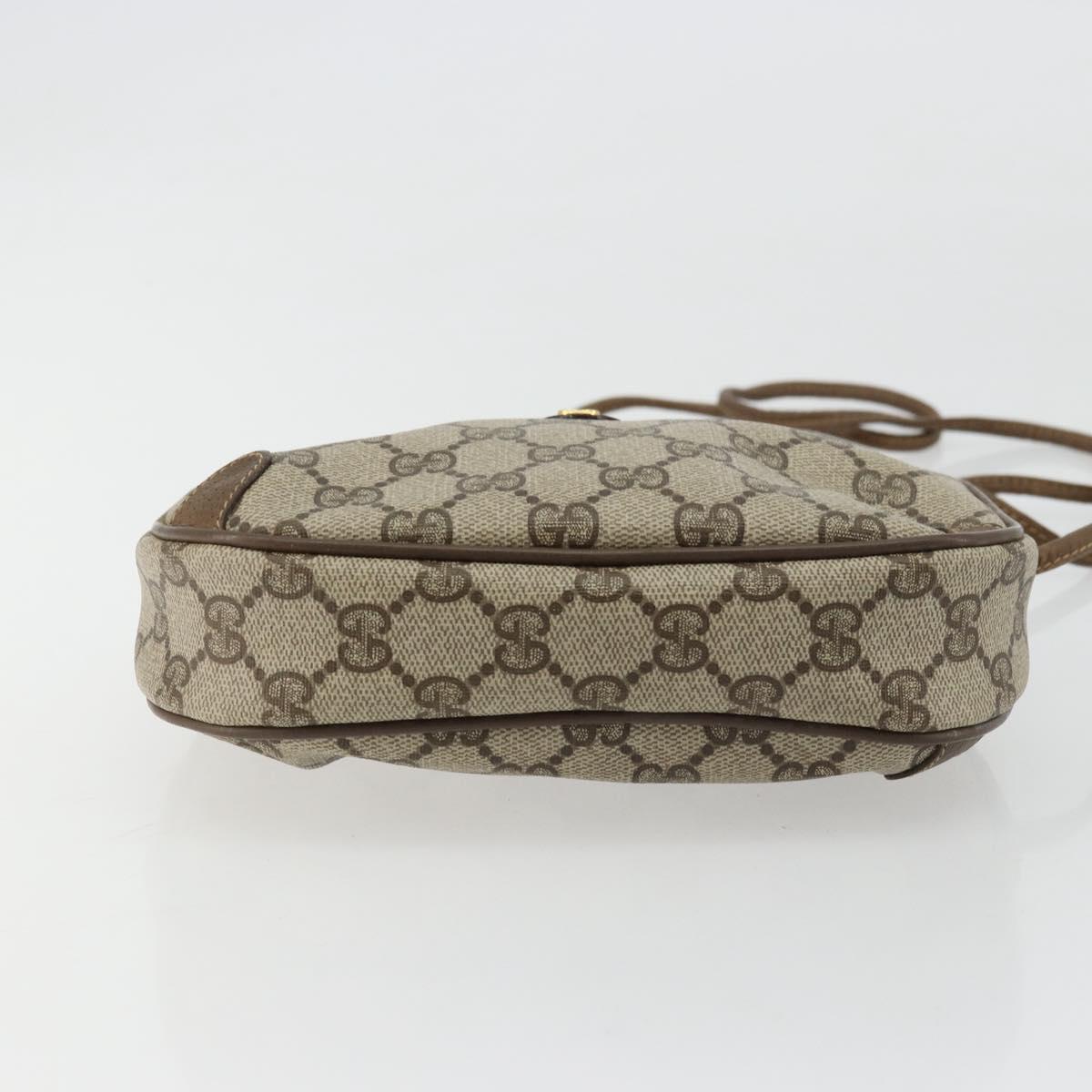 GUCCI GG Supreme Web Sherry Line Bag PVC Beige Gold 89 02 066 Auth 177279