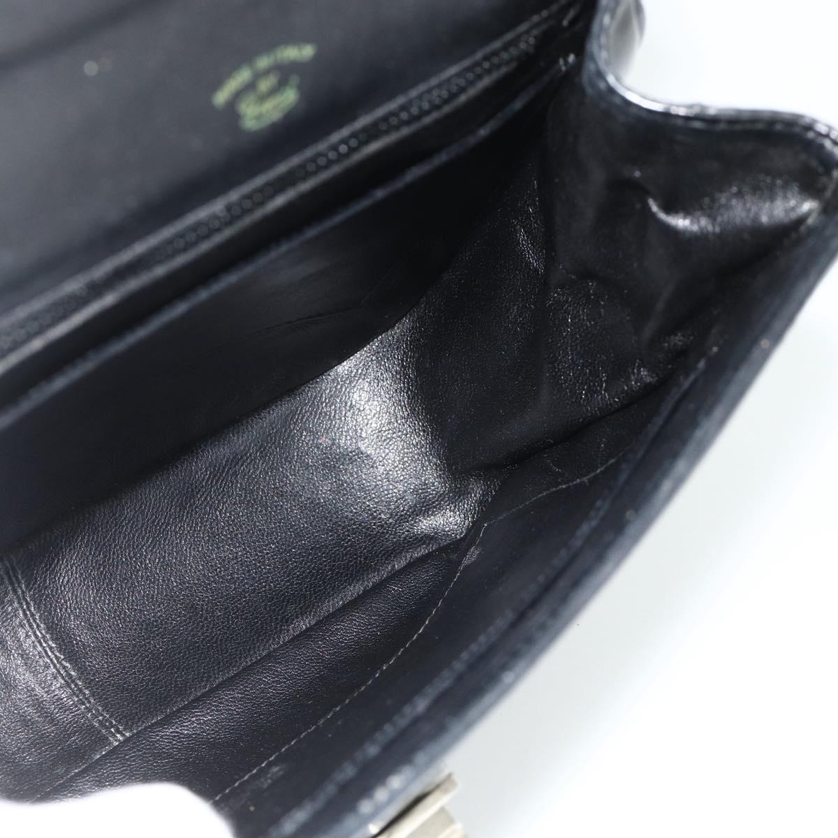 GUCCI Hand Bag Leather Black Auth 177281A