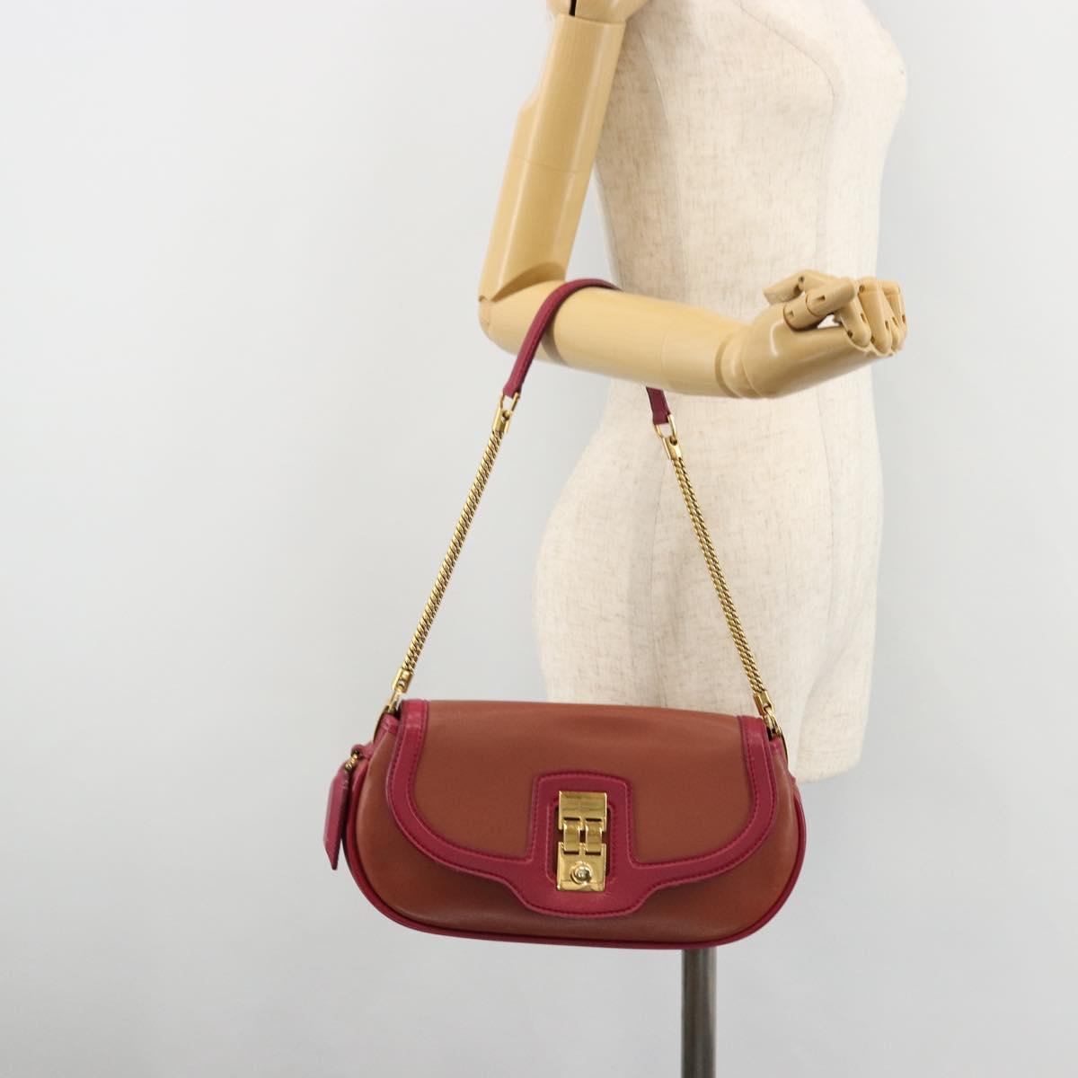 LOUIS VUITTON Trapezi Art Deco Baguette Bag Leather Pink LV Auth 177283V