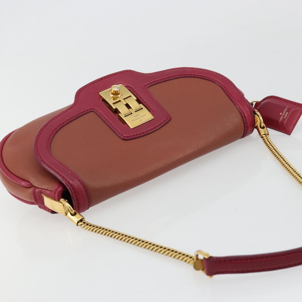 LOUIS VUITTON Trapezi Art Deco Baguette Bag Leather Pink LV Auth 177283V