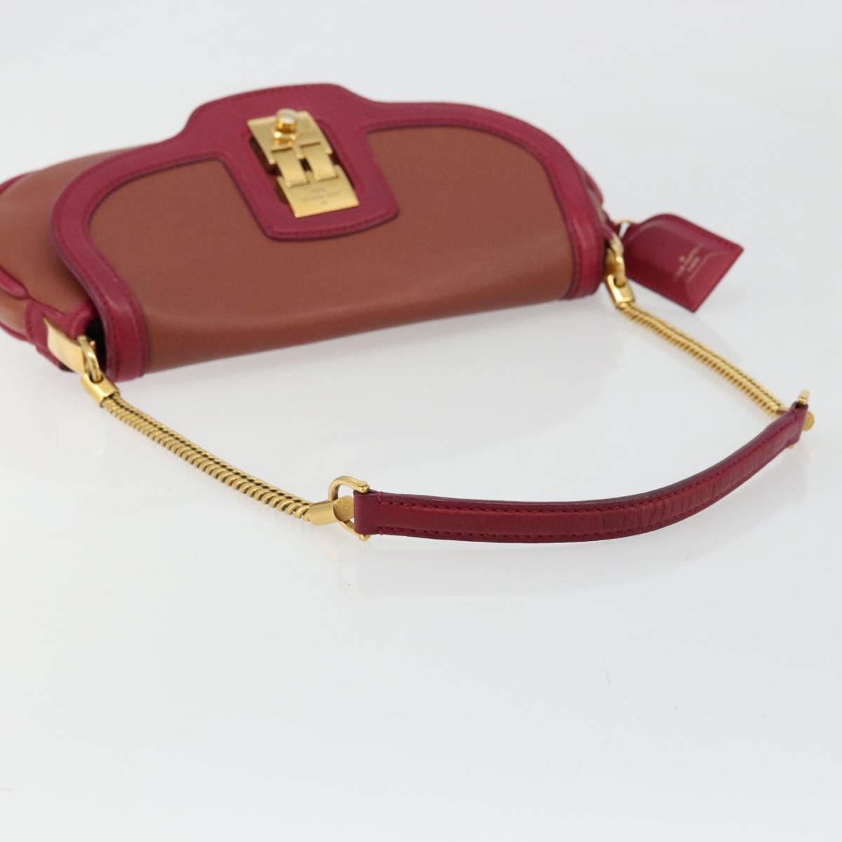 LOUIS VUITTON Trapezi Art Deco Baguette Bag Leather Pink LV Auth 177283V