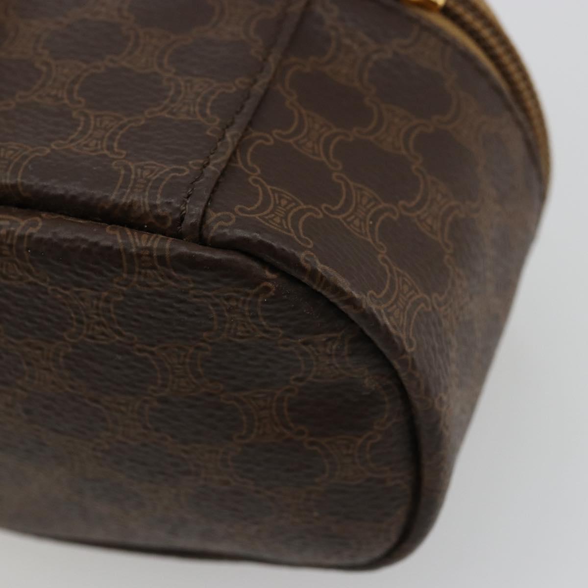 CELINE Macadam Canvas Hand pouch Hand Bag PVC Leather Brown Gold Auth 177287A