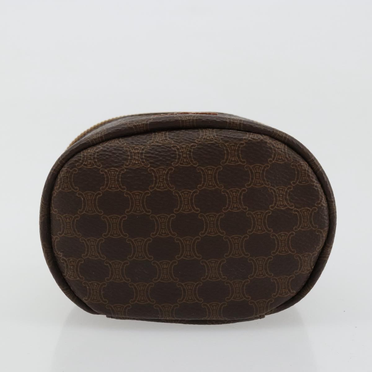 CELINE Macadam Canvas Hand pouch Hand Bag PVC Leather Brown Gold Auth 177287A