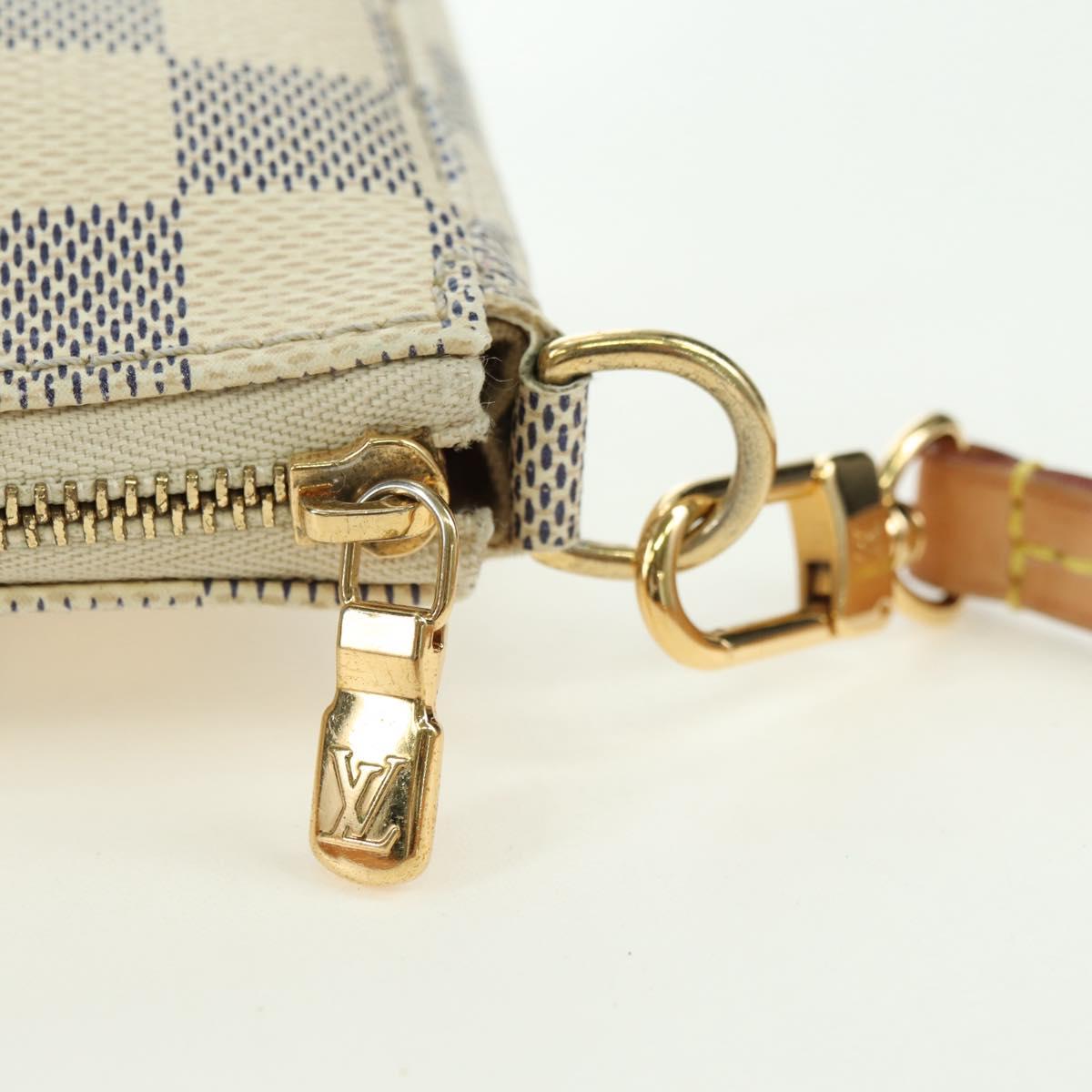 LOUIS VUITTON Damier Azur Pochette Accessoires Pouch N41207 LV Auth 177288V