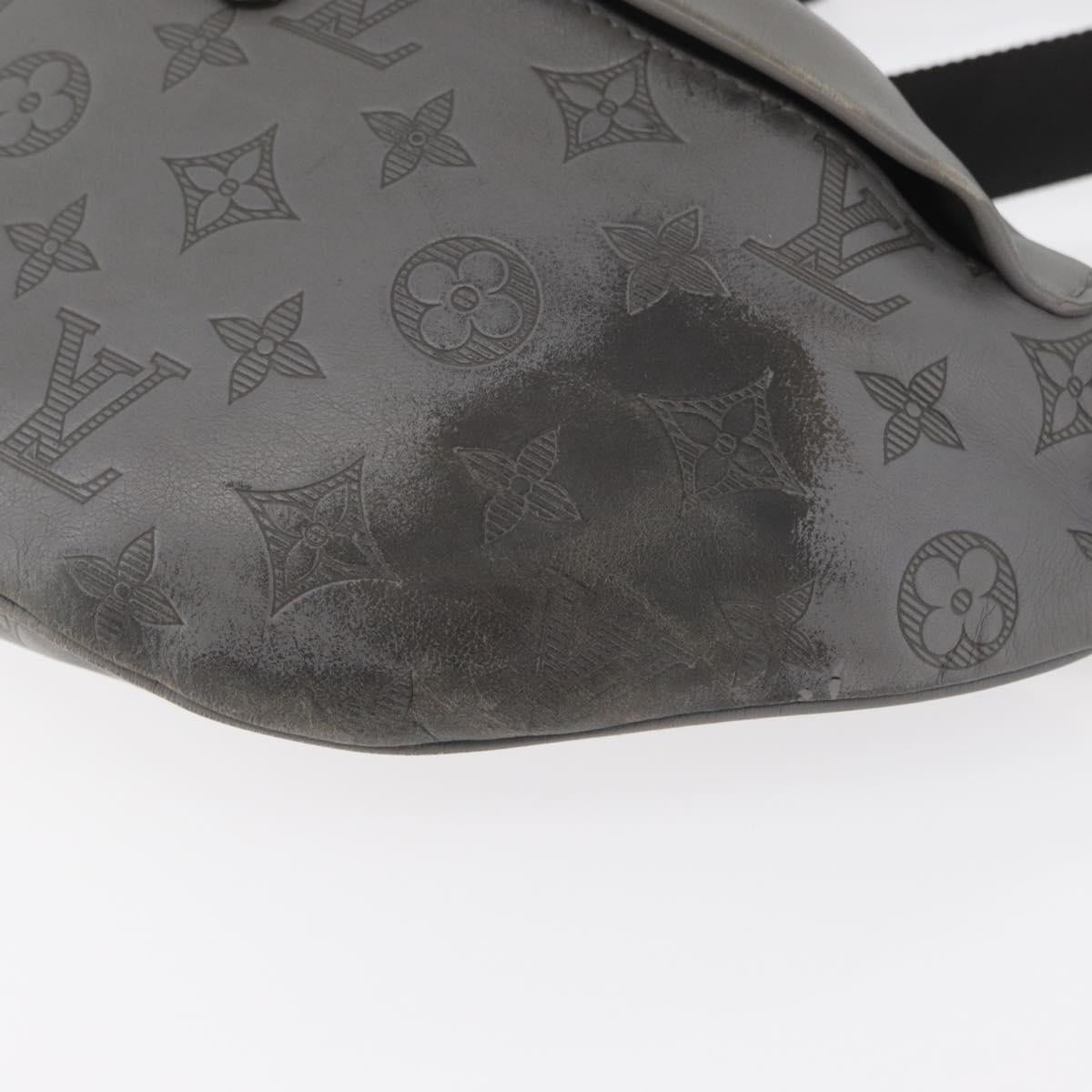 LOUIS VUITTON Monogram Shadow Discovery Bum Bag PM Gray M46108 LV Auth 177293