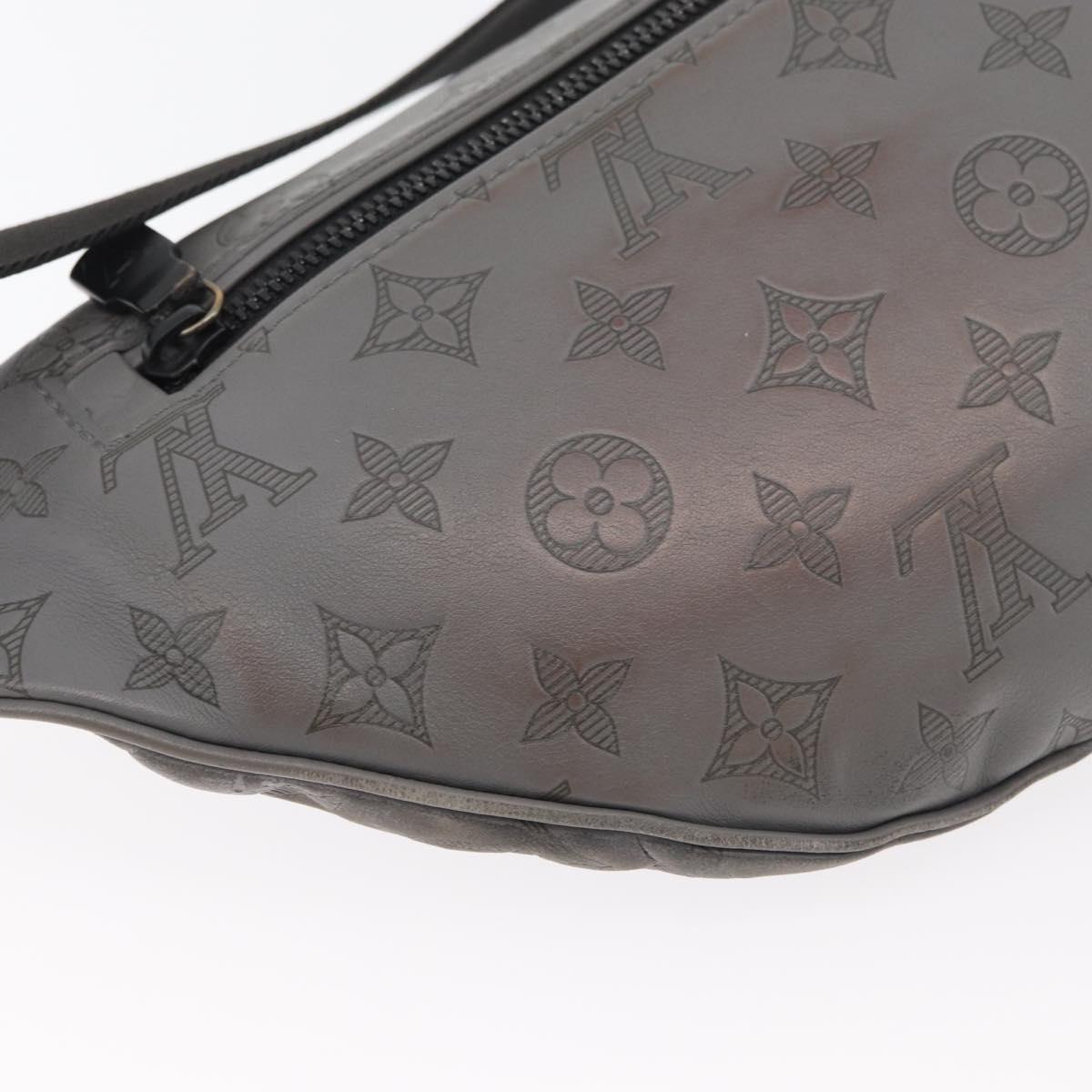 LOUIS VUITTON Monogram Shadow Discovery Bum Bag PM Gray M46108 LV Auth 177293