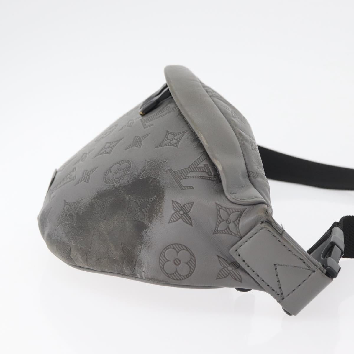 LOUIS VUITTON Monogram Shadow Discovery Bum Bag PM Gray M46108 LV Auth 177293