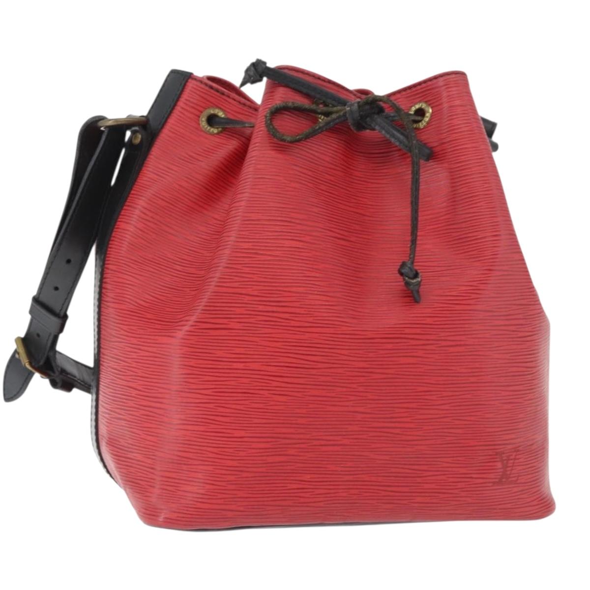 LOUIS VUITTON Epi Petit Noe Shoulder Bag Bicolor Black Red M44172 Auth 177306A