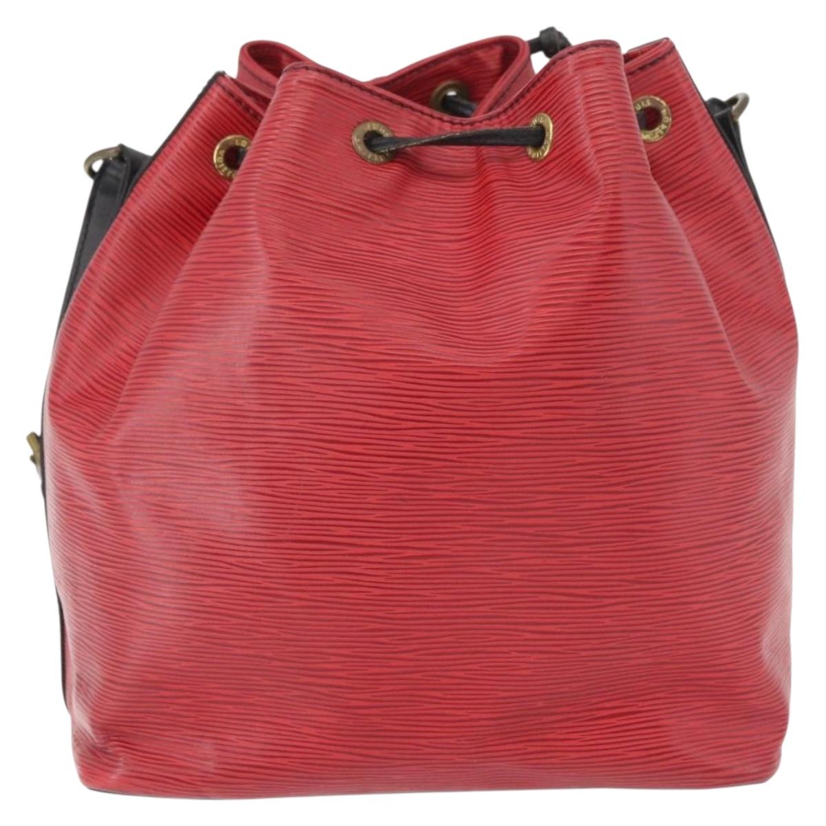LOUIS VUITTON Epi Petit Noe Shoulder Bag Bicolor Black Red M44172 Auth 177306A