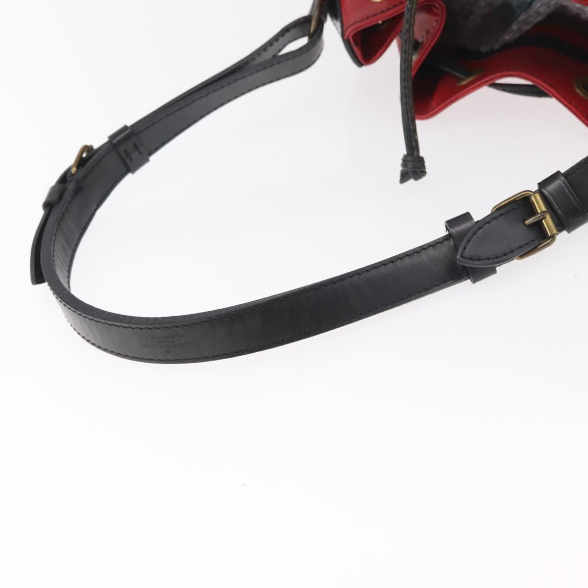 LOUIS VUITTON Epi Petit Noe Shoulder Bag Bicolor Black Red M44172 Auth 177306A