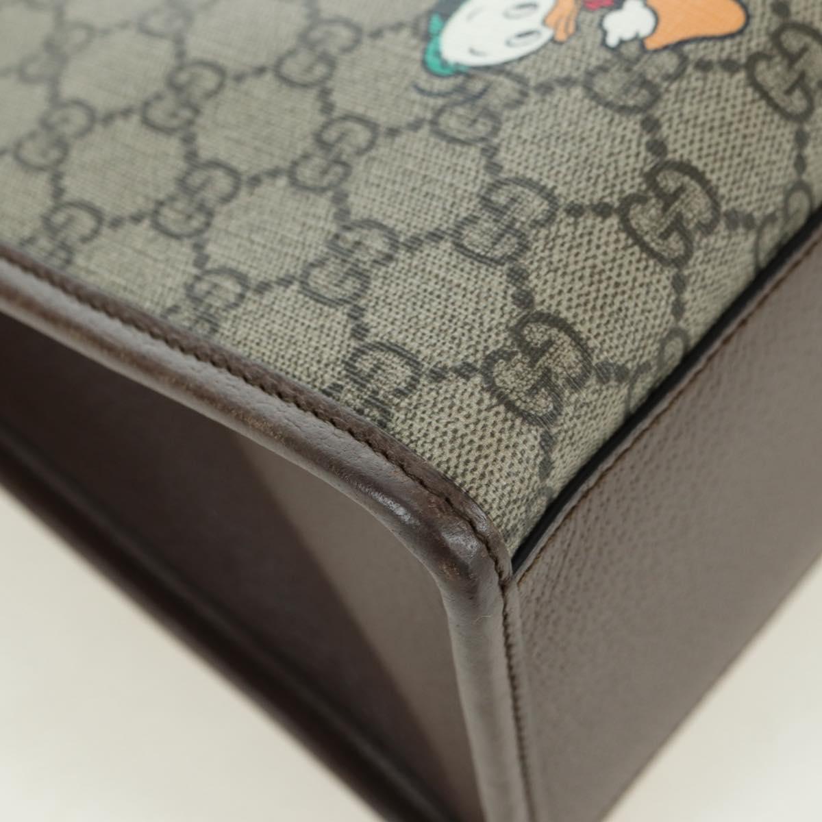 GUCCI GG Supreme Donald duck Hand Bag PVC 2way Beige Gold 648134 Auth 177329M