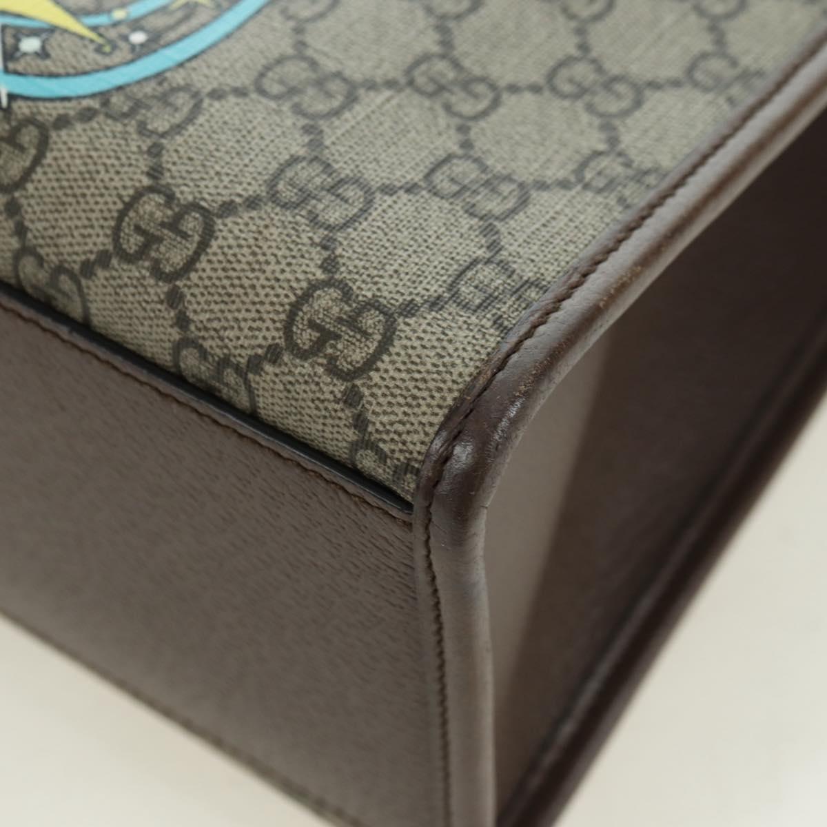 GUCCI GG Supreme Donald duck Hand Bag PVC 2way Beige Gold 648134 Auth 177329M