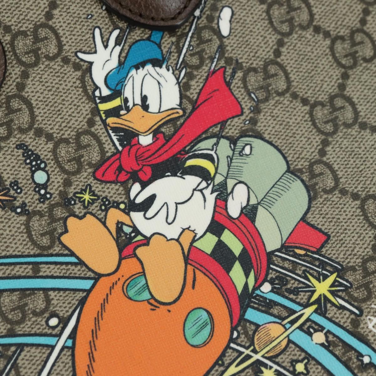 GUCCI GG Supreme Donald duck Hand Bag PVC 2way Beige Gold 648134 Auth 177329M