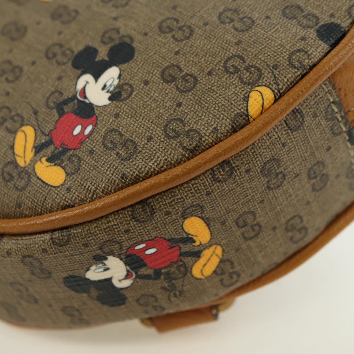 GUCCI Micro GG Supreme Disney Backpack PVC Beige Gold 603730 Auth 177330M