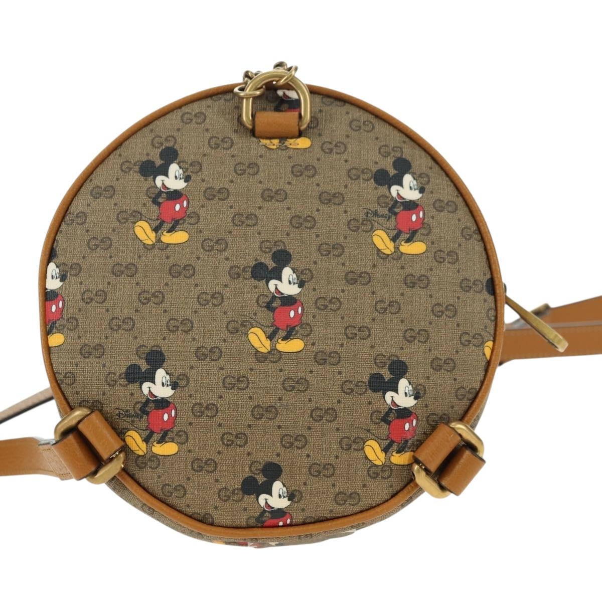 GUCCI Micro GG Supreme Disney Backpack PVC Beige Gold 603730 Auth 177330M