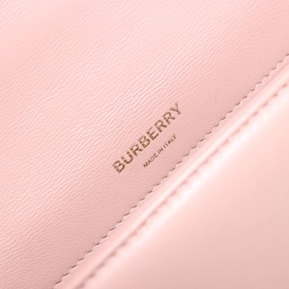 BURBERRY Chain Shoulder Bag Leather Pink Gold Auth 177331A