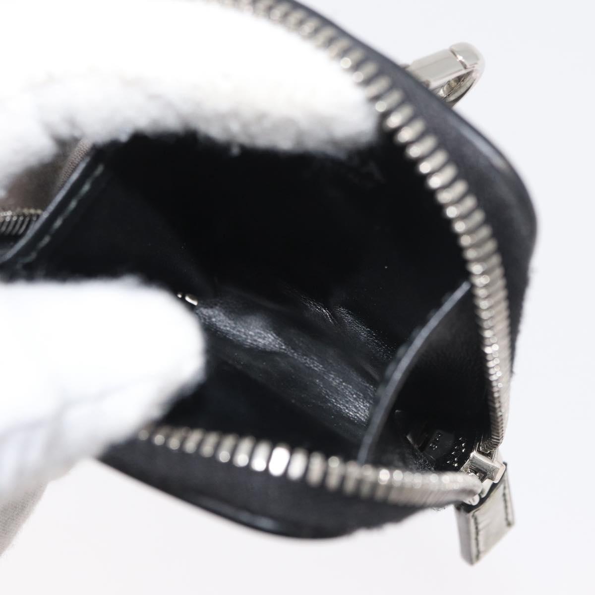 PRADA Shoulder Bag Patent leather Silver Auth 177333A