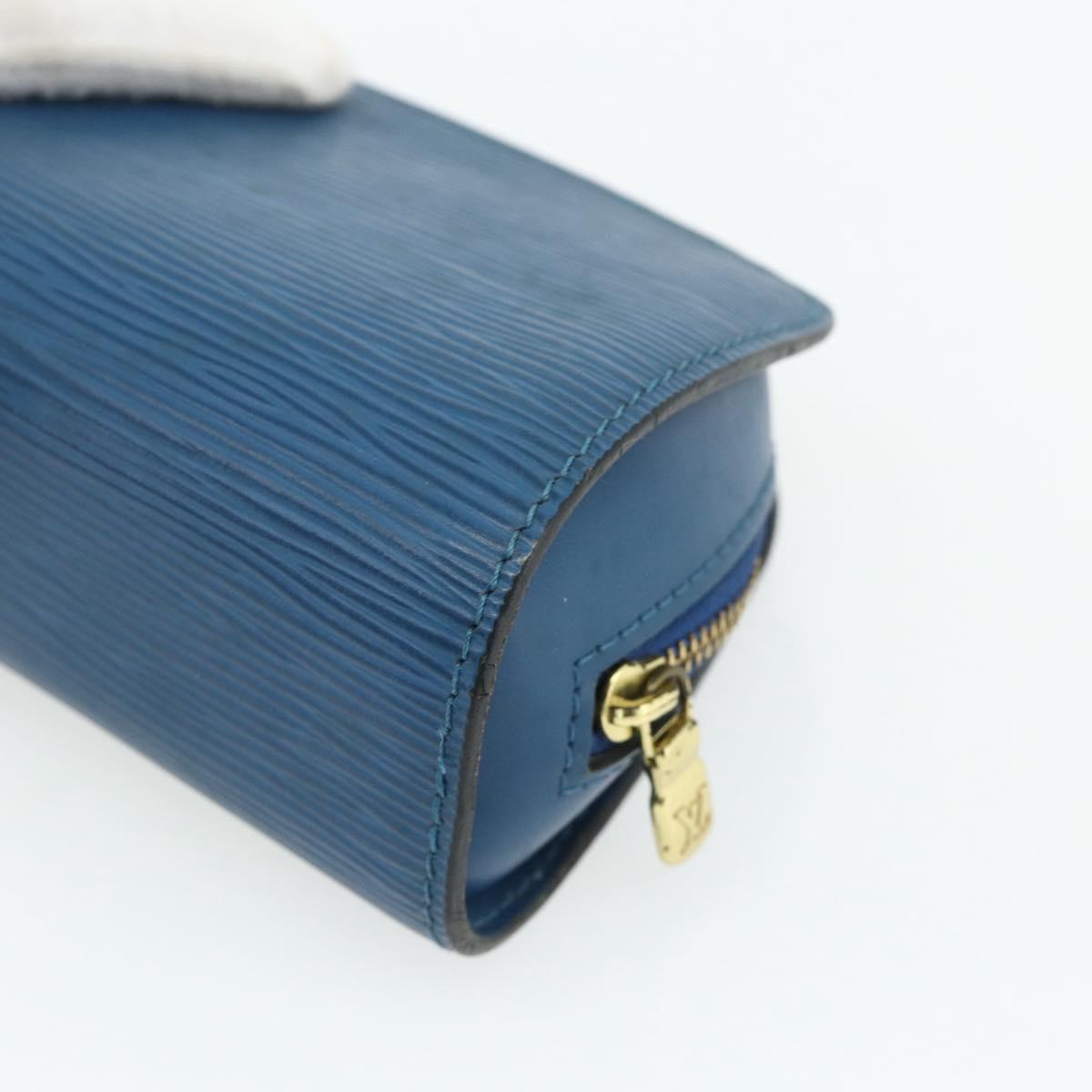 LOUIS VUITTON Epi Dauphine PM Pouch Blue M48445 LV Auth 177339