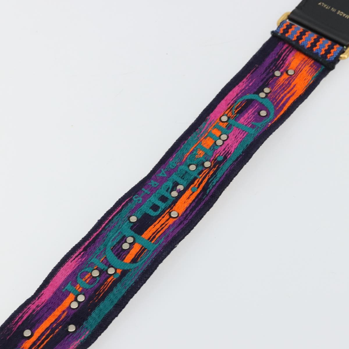 Christian Dior Shoulder Strap Canvas 36.6"" Multicolor Gold Auth 177341A