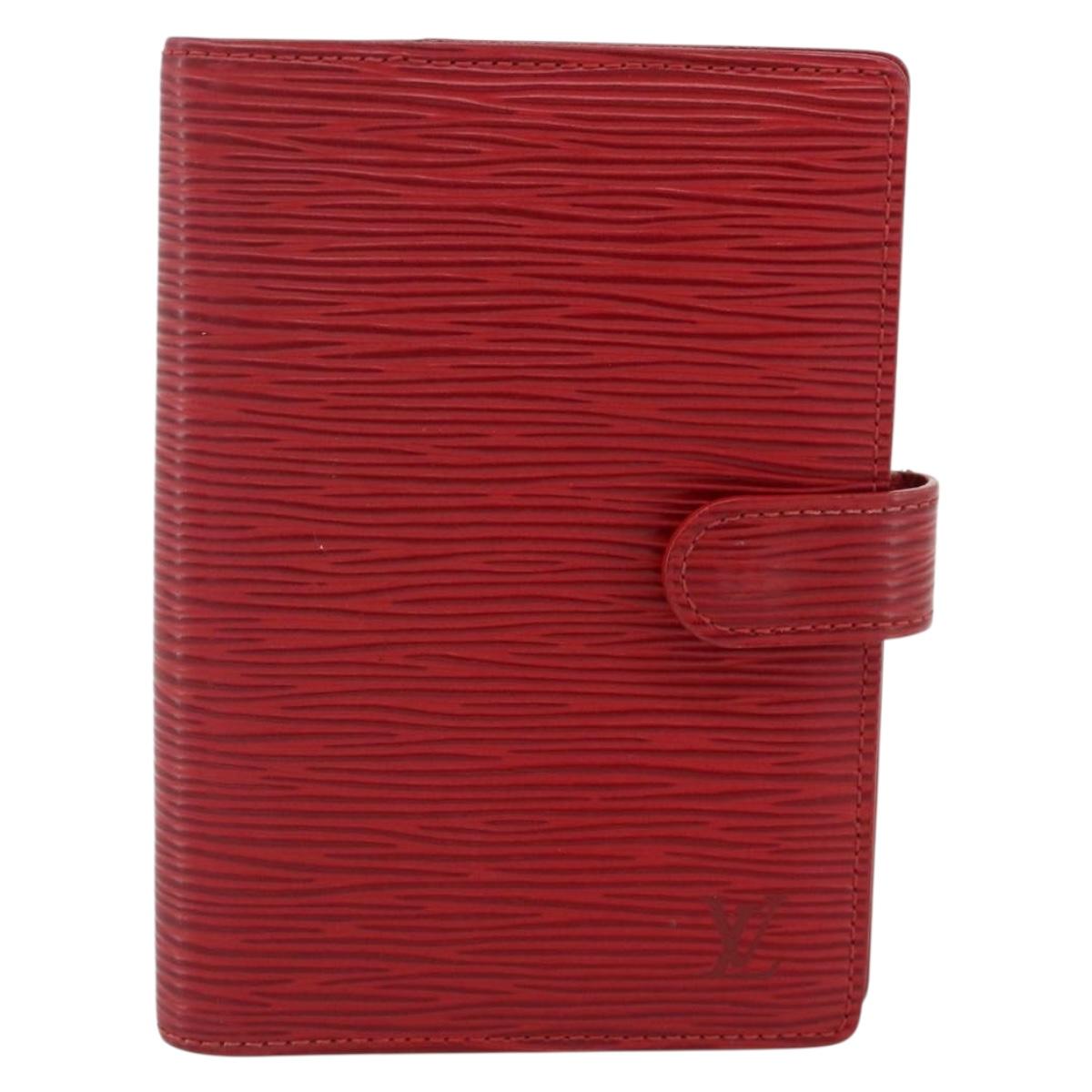 LOUIS VUITTON Epi Agenda PM Day Planner Cover Red R20057 LV Auth 177349