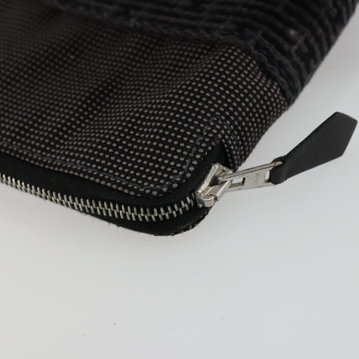 HERMES Agenda Her Line Day Planner Cover Canvas Black Silver Auth 177350