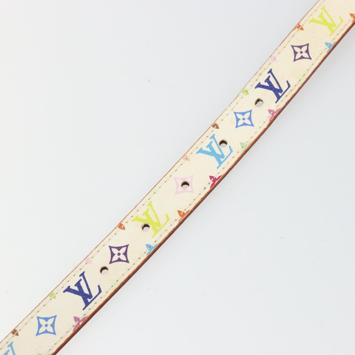 LOUIS VUITTON Multicolor Ceinture LV Belt White LV Auth 177354A