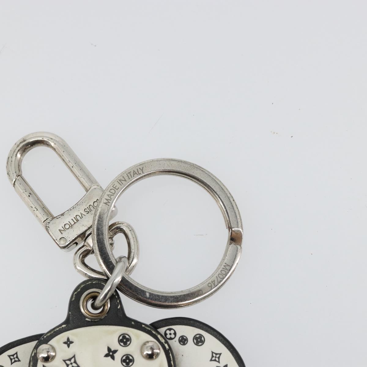 LOUIS VUITTON Porte Cles LV Dalmatia Key Holder Rubber White M00746 Auth 177356