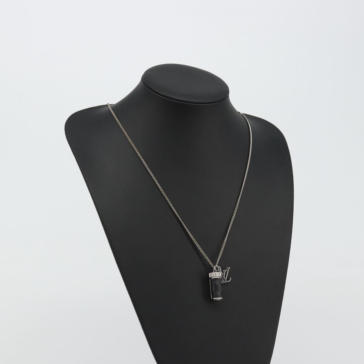 LOUIS VUITTON Eclipse Collier Charms Necklace Silver tone M63641 LV Auth 177357A