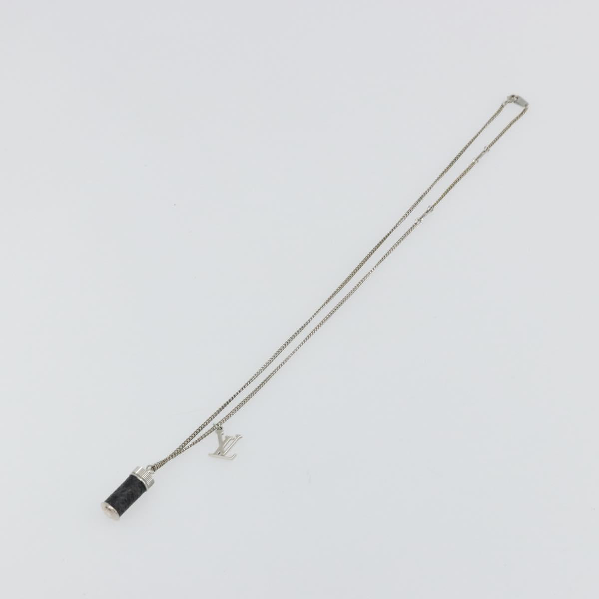 LOUIS VUITTON Eclipse Collier Charms Necklace Silver tone M63641 LV Auth 177357A