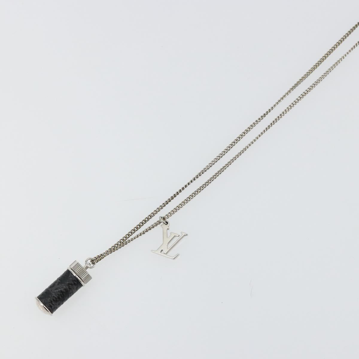 LOUIS VUITTON Eclipse Collier Charms Necklace Silver tone M63641 LV Auth 177357A