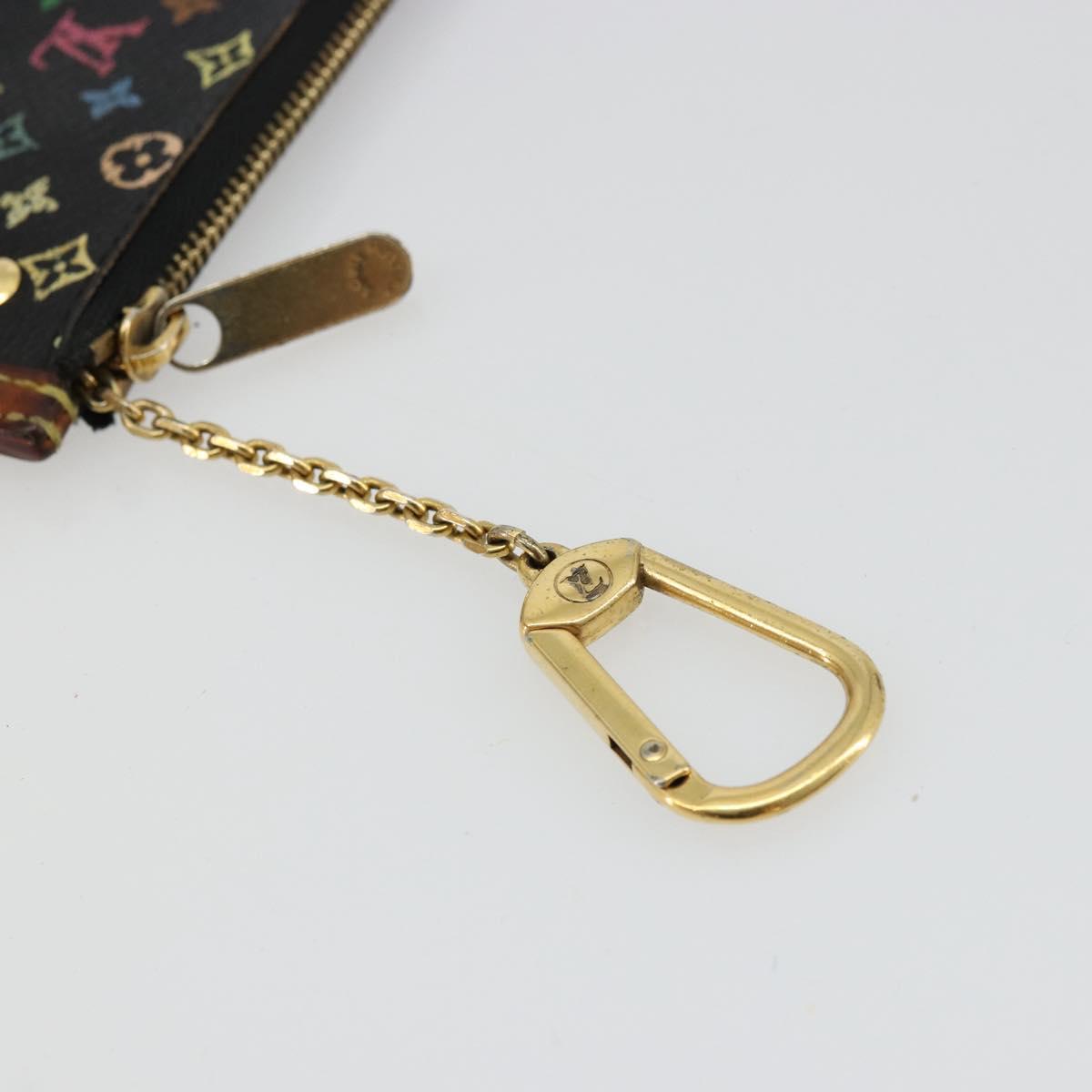 LOUIS VUITTON Monogram Multicolor Pochette Cles Purse Black M13664 Auth 177361