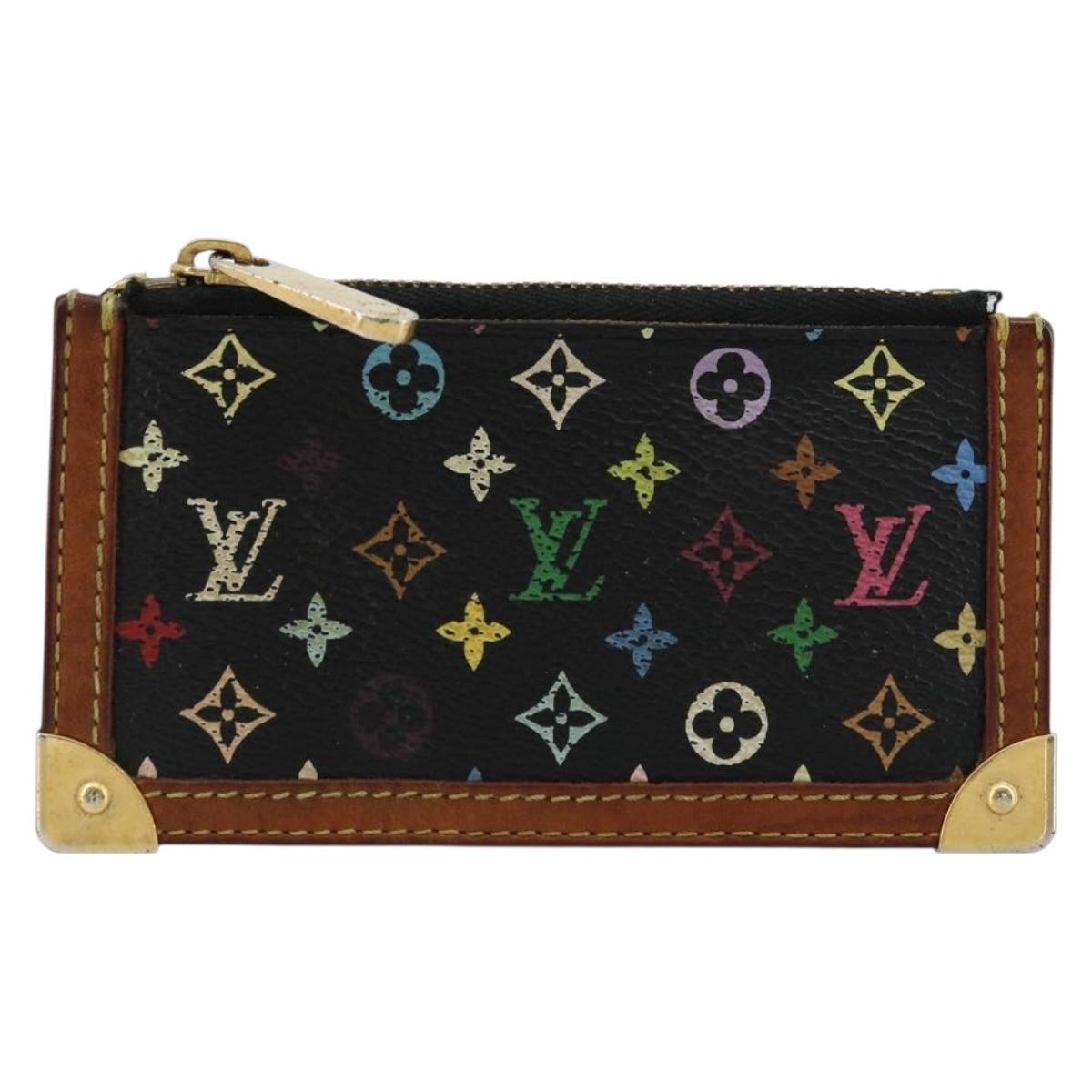 LOUIS VUITTON Monogram Multicolor Pochette Cles Purse Black M13664 Auth 177361