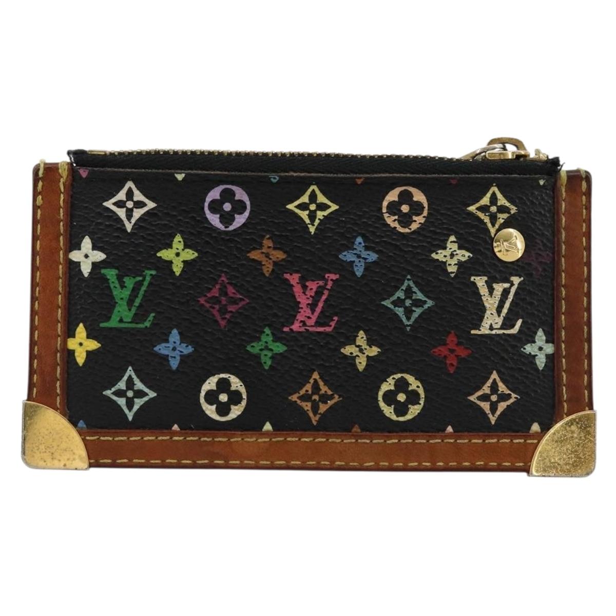 LOUIS VUITTON Monogram Multicolor Pochette Cles Purse Black M13664 Auth 177361