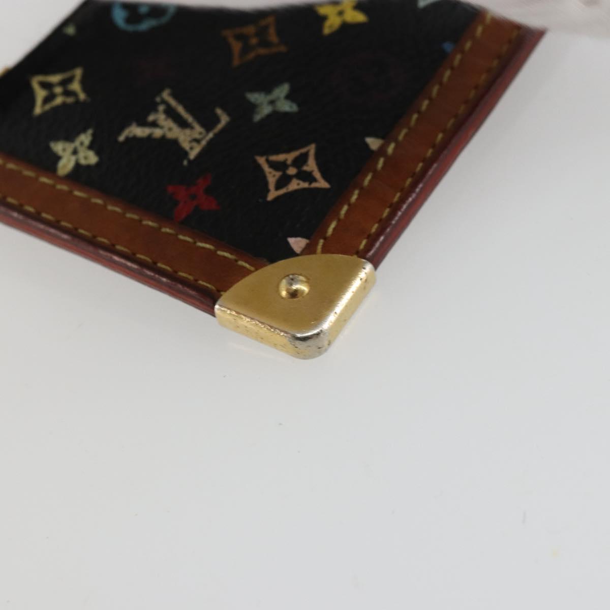 LOUIS VUITTON Monogram Multicolor Pochette Cles Purse Black M13664 Auth 177361