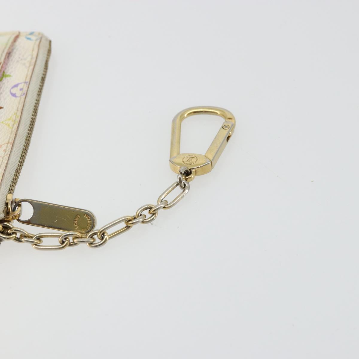 LOUIS VUITTON Multicolor Pochette Cles NM Purse White M93734 Auth 177362