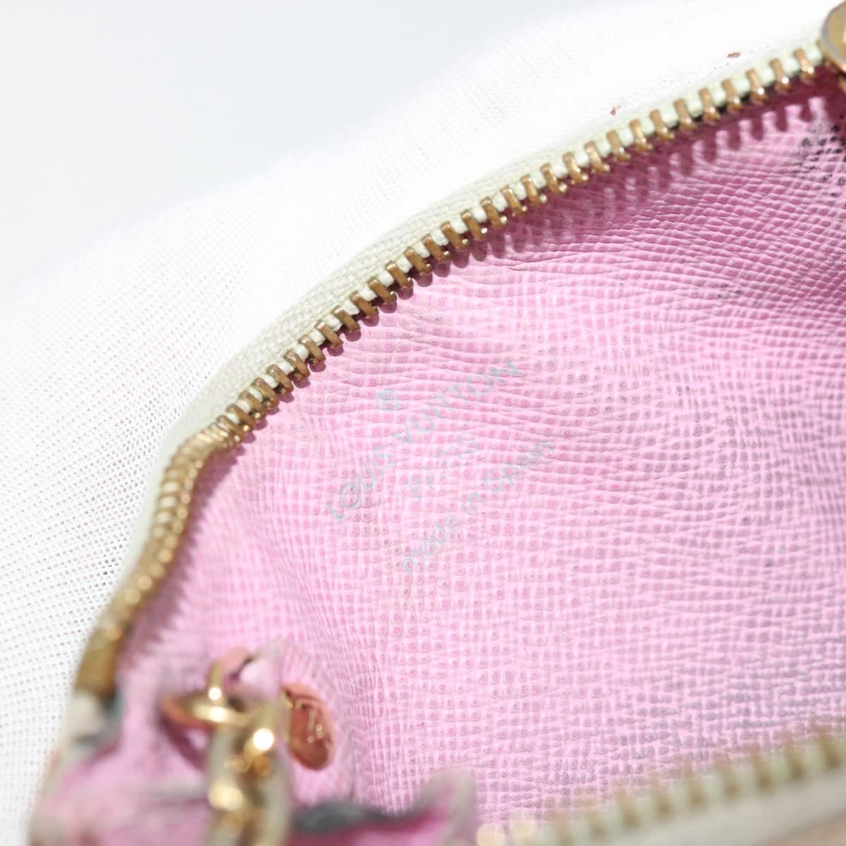 LOUIS VUITTON Multicolor Pochette Cles NM Purse White M93734 Auth 177362