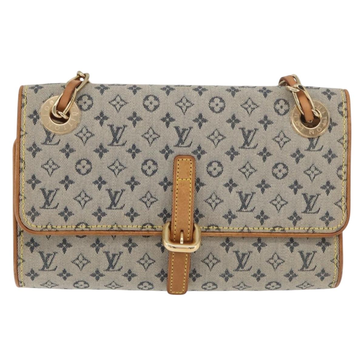 LOUIS VUITTON Monogram Mini Camille Chain Shoulder Bag Blue M92002 Auth 177432A