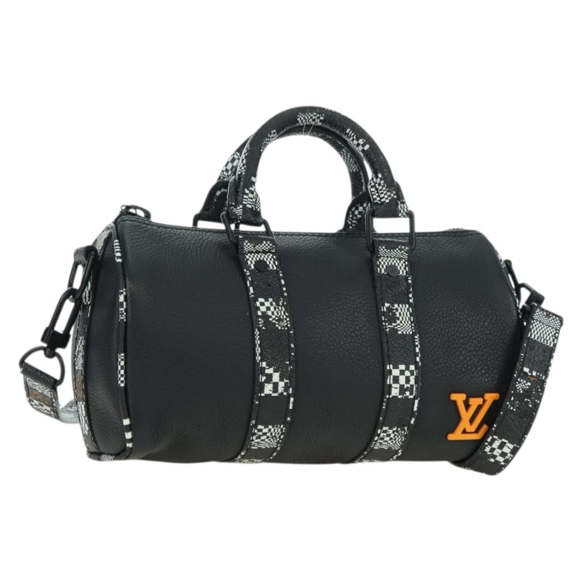 LOUIS VUITTON Damier Distorted City Keepall XS Bag Black M80202 LV Auth 177433SM
