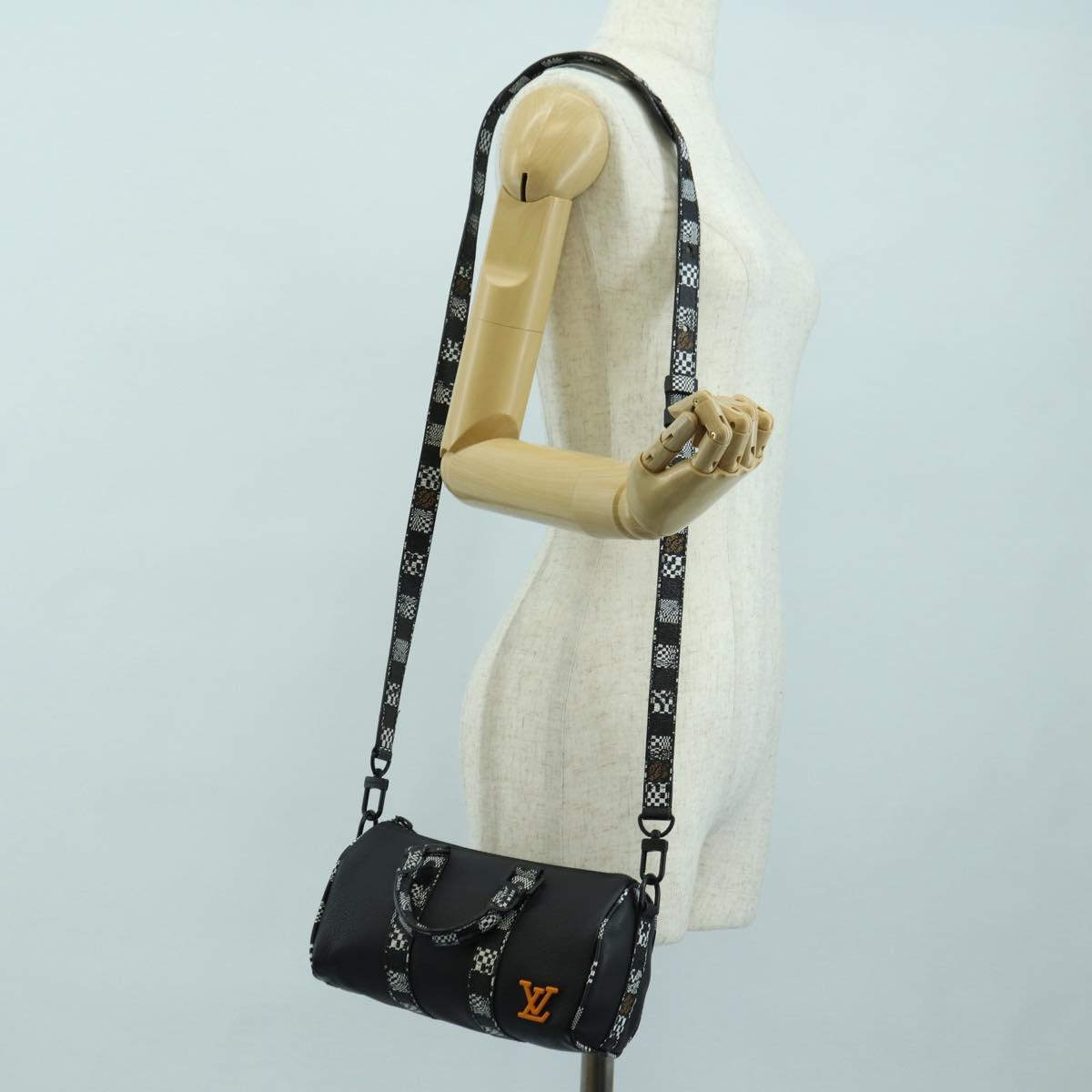 LOUIS VUITTON Damier Distorted City Keepall XS Bag Black M80202 LV Auth 177433SM