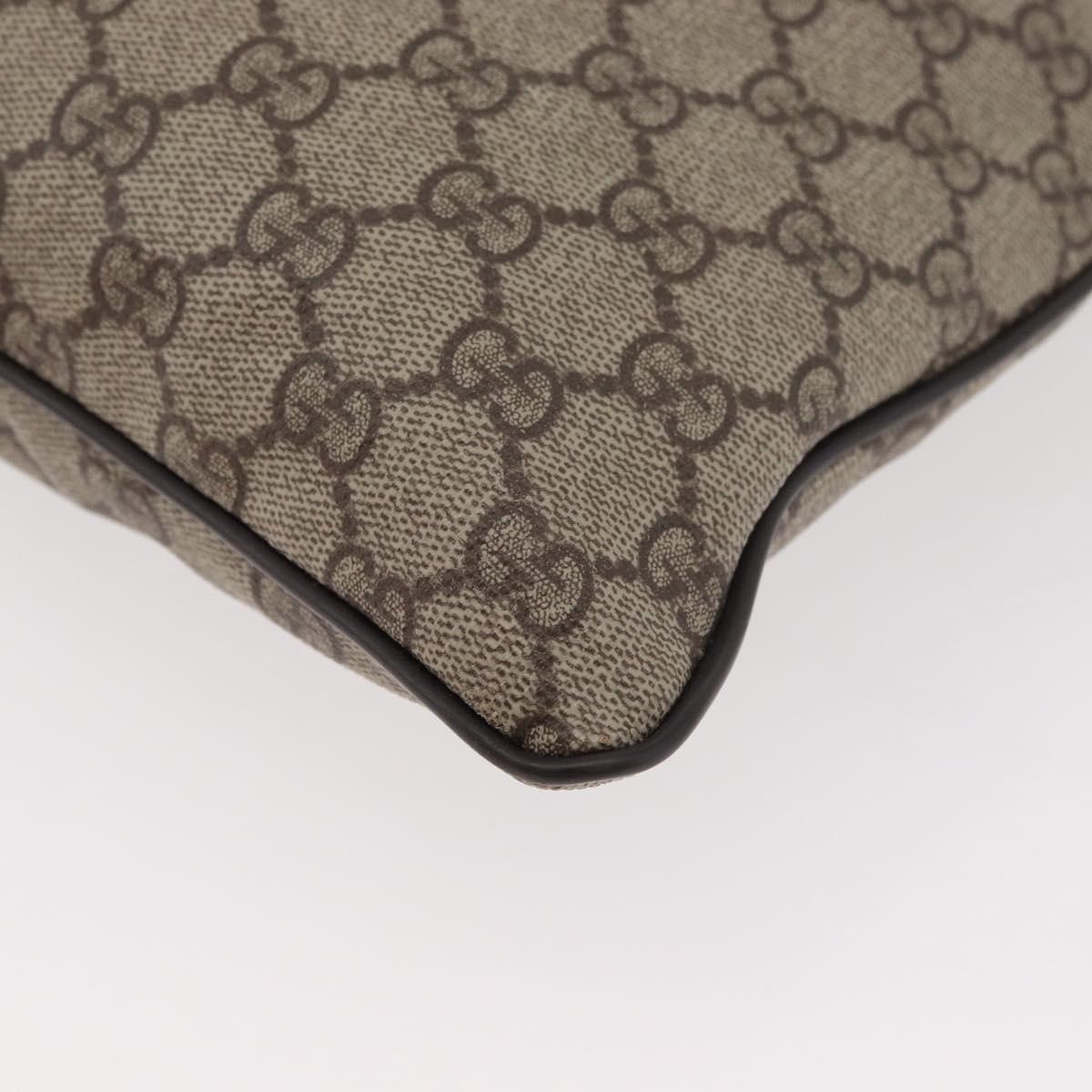 GUCCI GG Supreme Shoulder Bag PVC Beige Silver 141626 Auth 177434